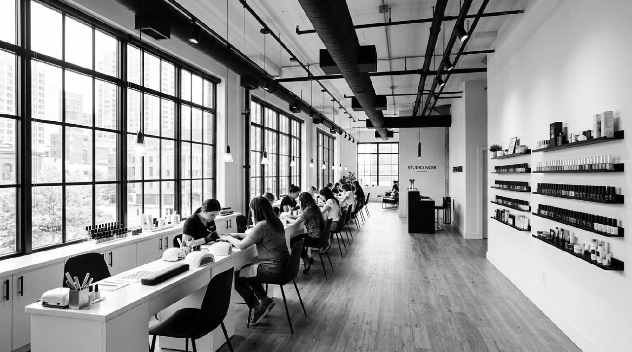 Professional gel manicure with premium polish