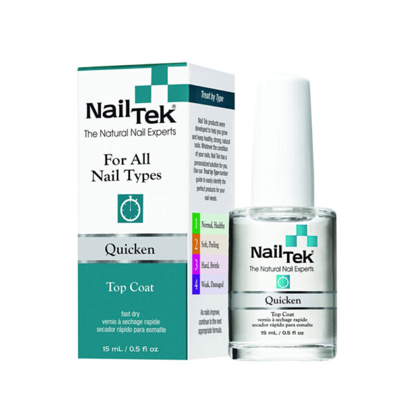 Nail Tek Quicken Fast Drying Top Coat for All Nail Types 15 ml / 0.5 oz